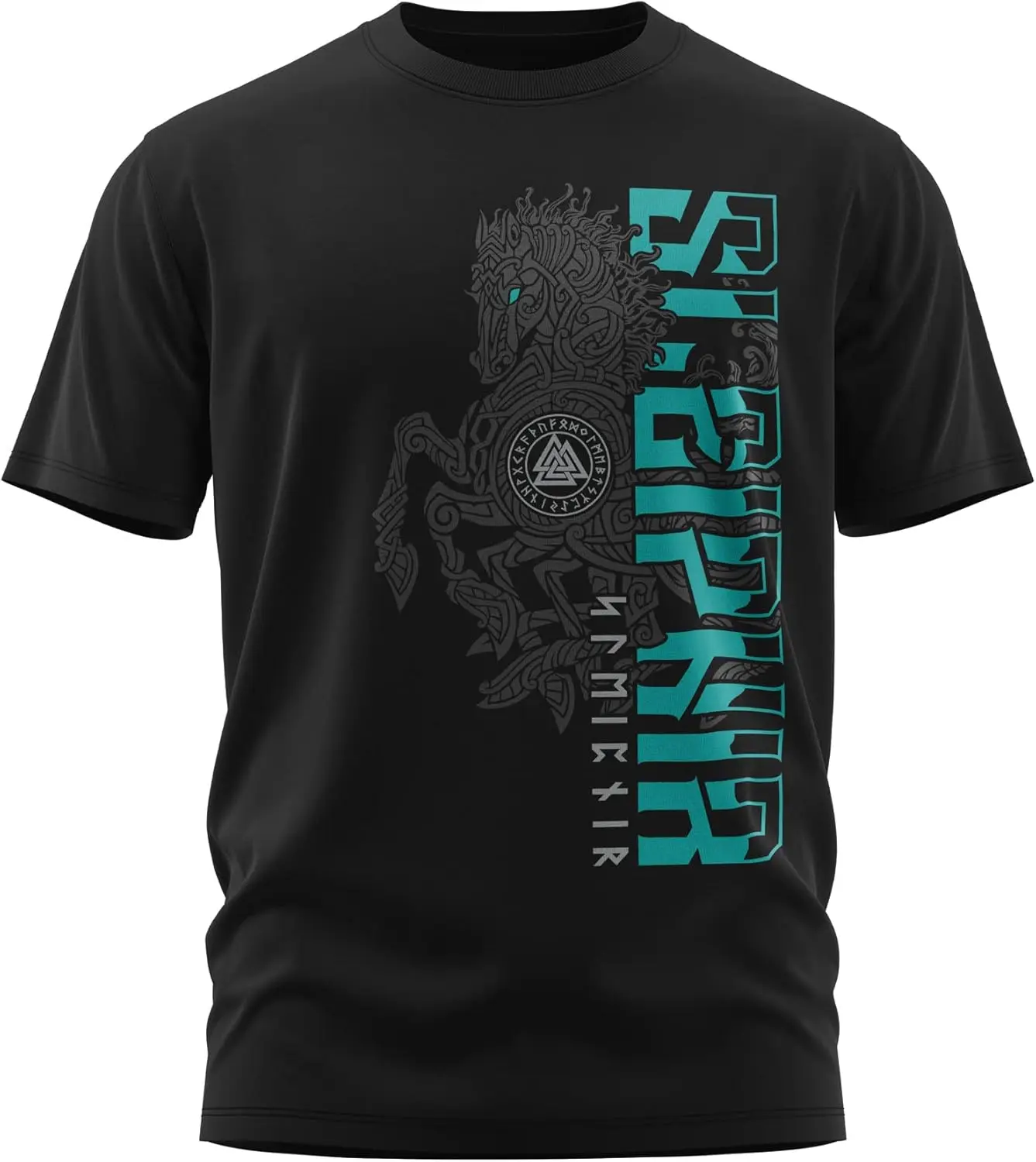 Norse Mythology God Odin Eight-legged Horse Sleipnir T-Shirt 100% Cotton O-Neck Short Sleeve Summer Casual Mens T-shirt