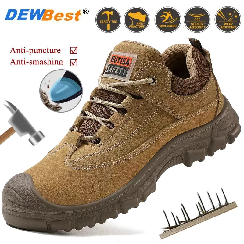 New men's anti-smash anti-puncture safety shoes steel head wear-resistant manufacturers four seasons work shoes wholesale